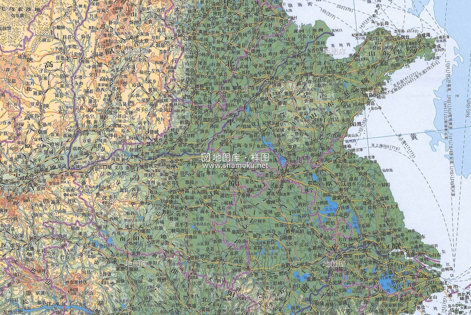 中国地形图高清详细版-细分到县级可放大_图2