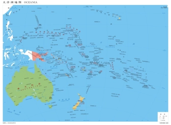 大洋洲地图_大洋洲地图国家分布图_彩色版