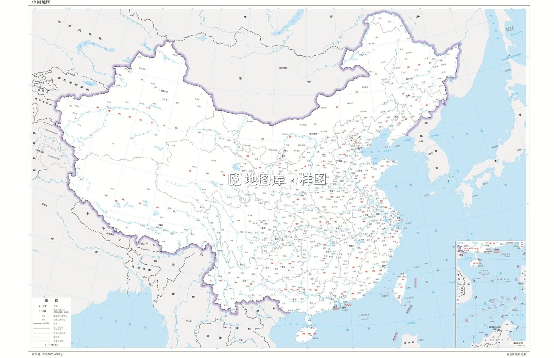 中国地图带城市-界线版 有邻国 有河流_图1