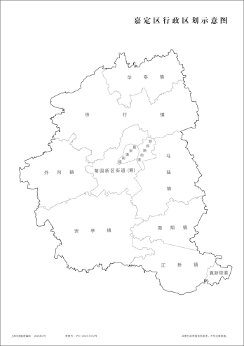 上海嘉定区行政区划示意地图