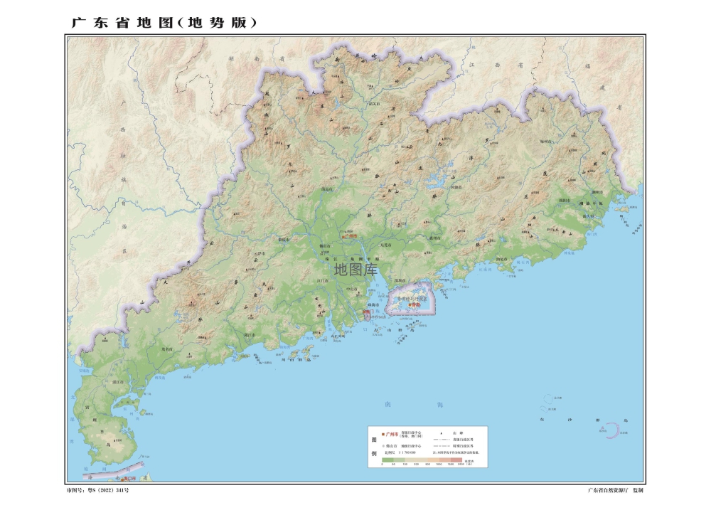 广东地势地图_广东地势地图高清版_图1