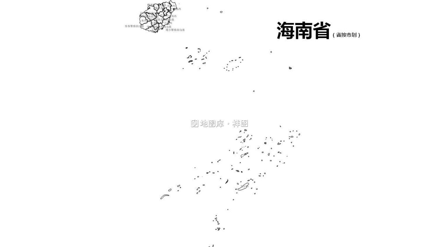 海南全省市县边界地图可编辑SVG、PPT矢量格式地图_图4