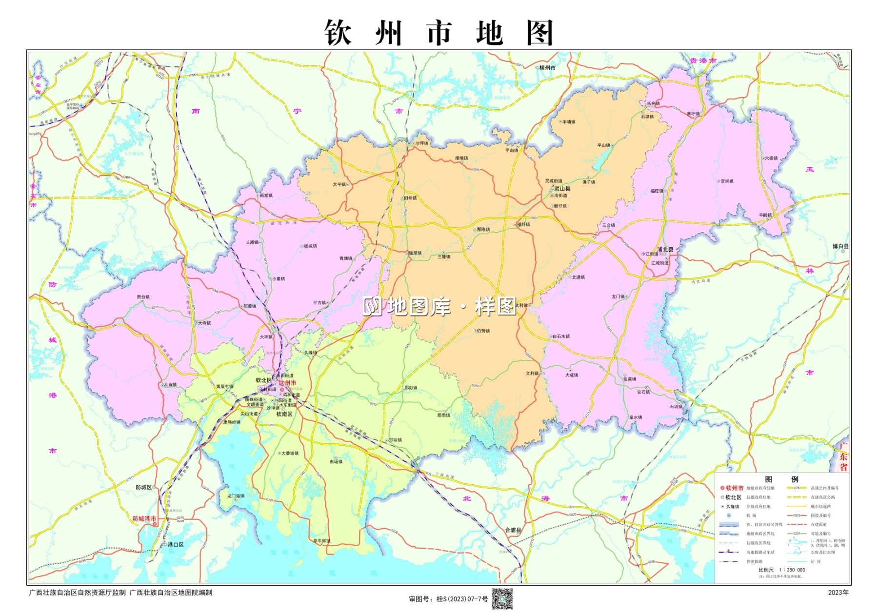 广西钦州市地图高清详细版大图_图3