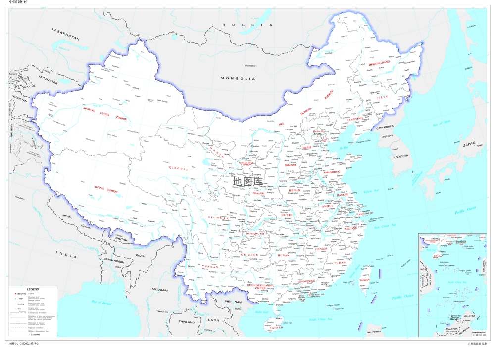 中国地图英文版-国内能用的英文版地图_图1