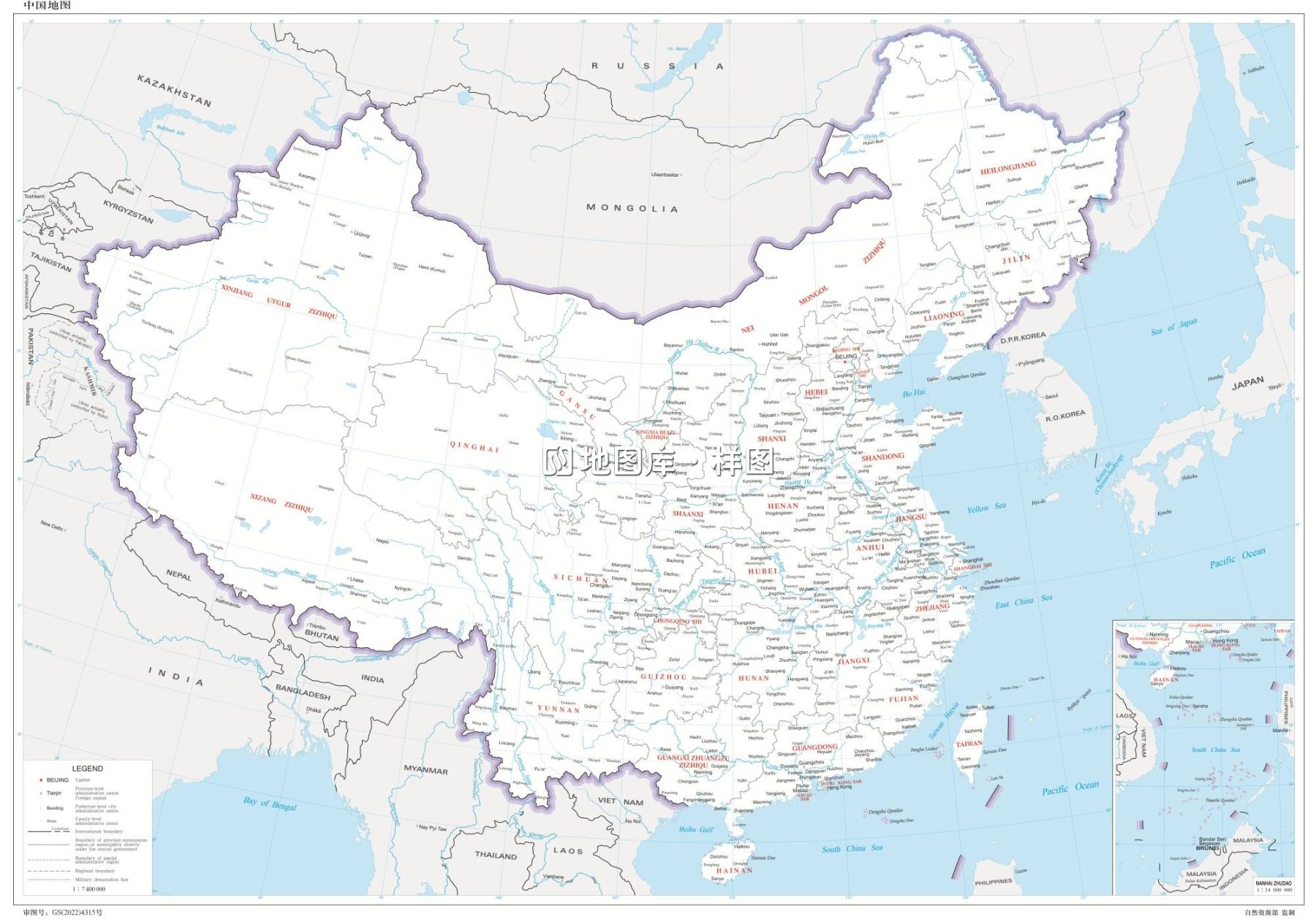 中国地图英文版-国内能用的英文版地图_图1