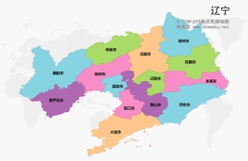 辽宁矢量轮廓地图源文件下载-可编辑/可填充地图