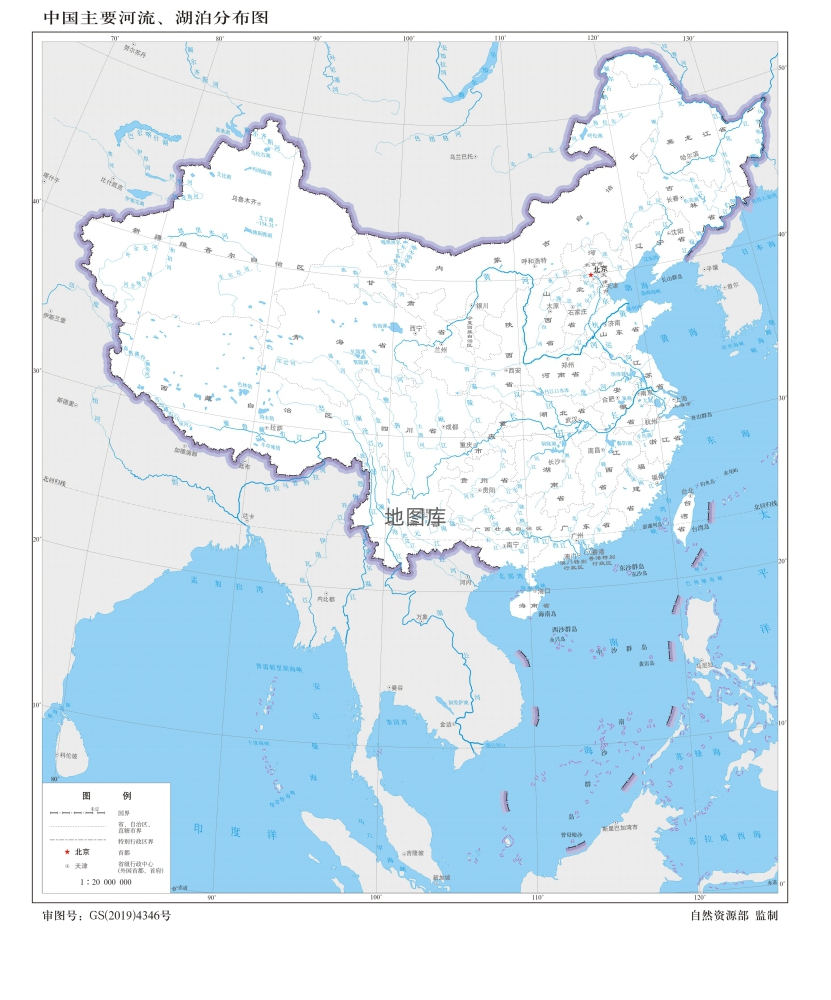 中国主要河流湖泊分布图_中国主要河流湖泊地图_图2