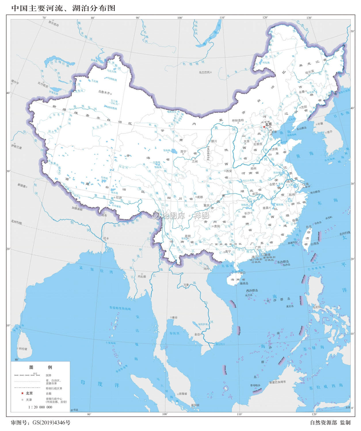 中国主要河流湖泊分布图_中国主要河流湖泊地图_图2
