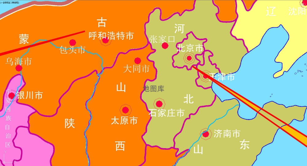 中国地图全区域（带地名路网水系）CAD版完整版_图5