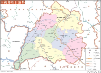 云南大理南涧县地图eps矢量地图下载