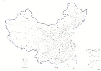 中国地图白色底图-界线版 无邻国 无河流