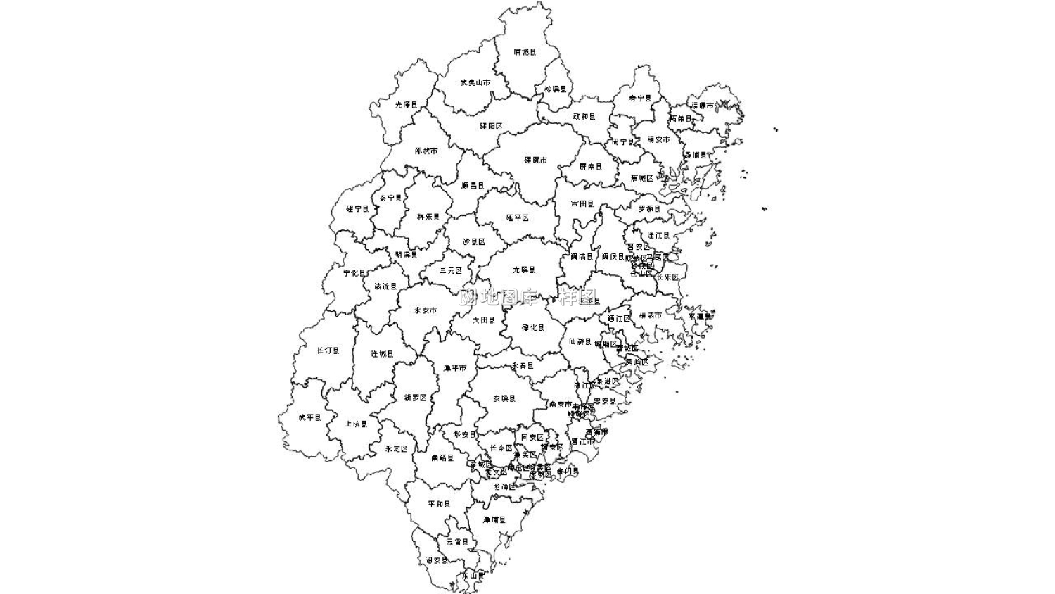 福建边界地图全图PPT、SVG矢量可编辑格式_图1