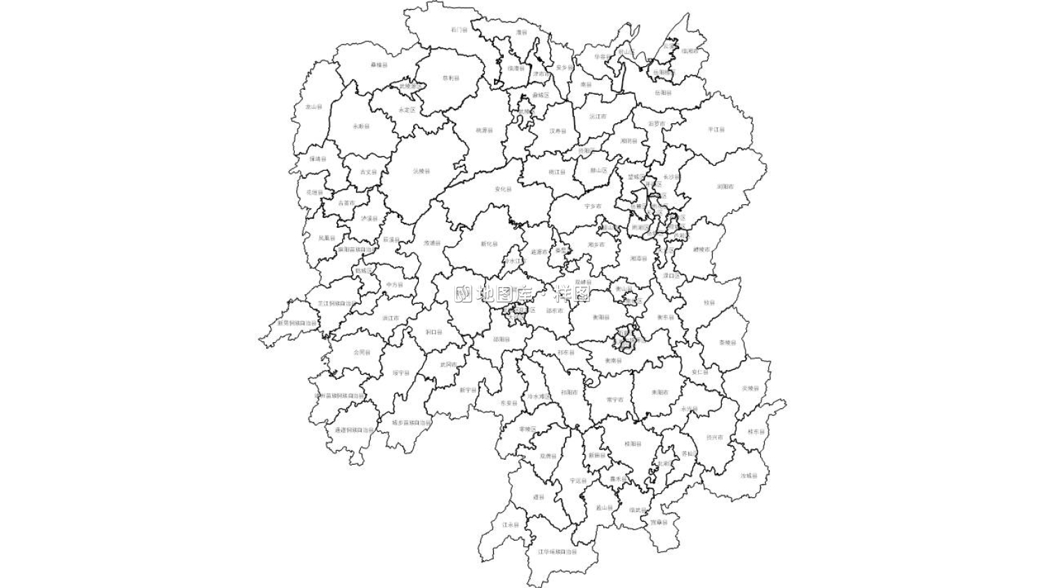 湖南边界地图PPT、SVG矢量格式可编辑/可拆分/可涂色/含市_图1