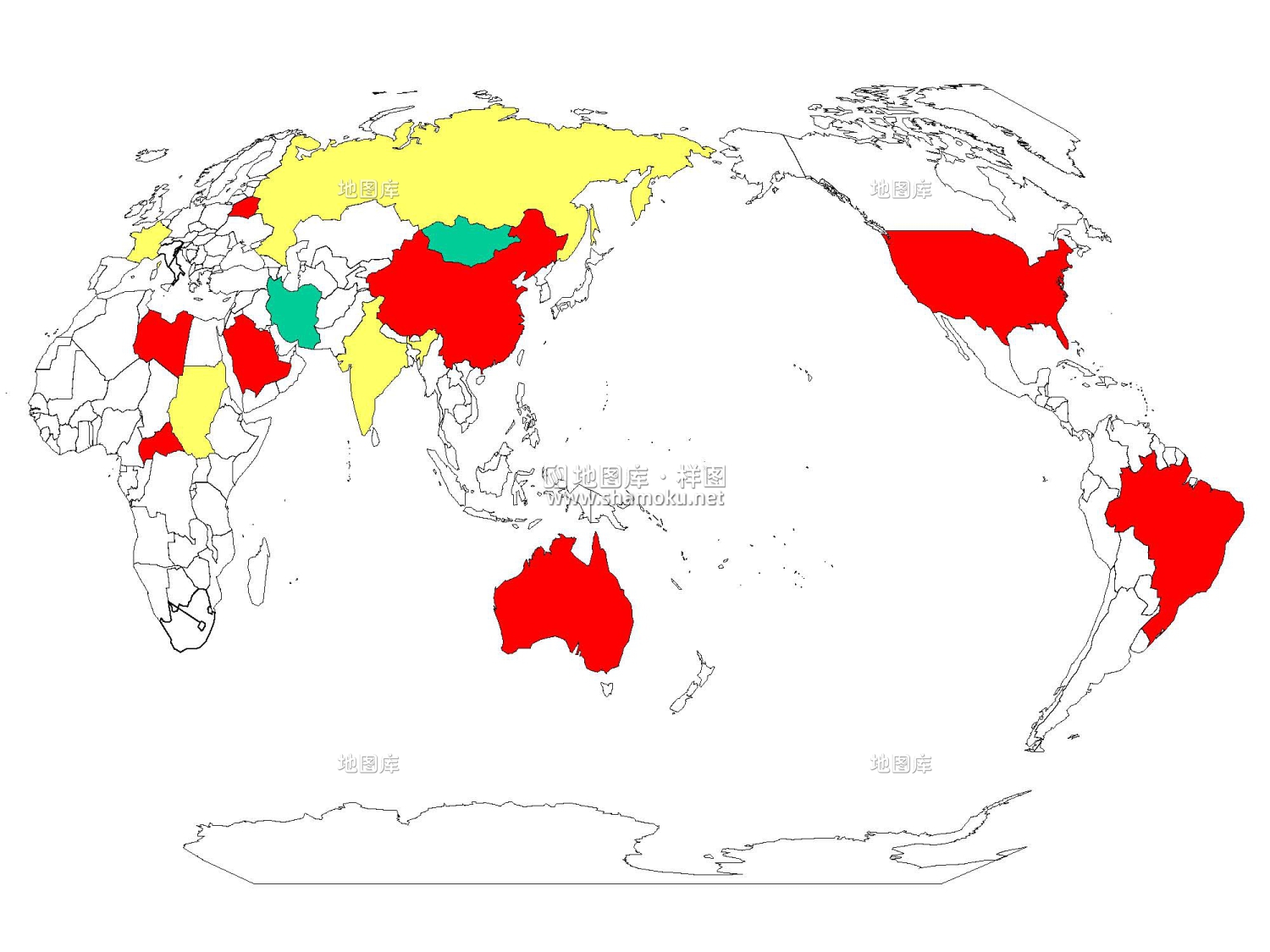 世界空白地图大全(62张高清版可直接打印)_图1