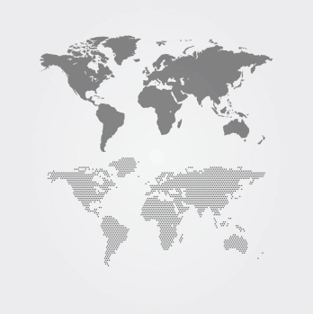 灰色调矢量世界地图（可改文字改颜色增删内容）