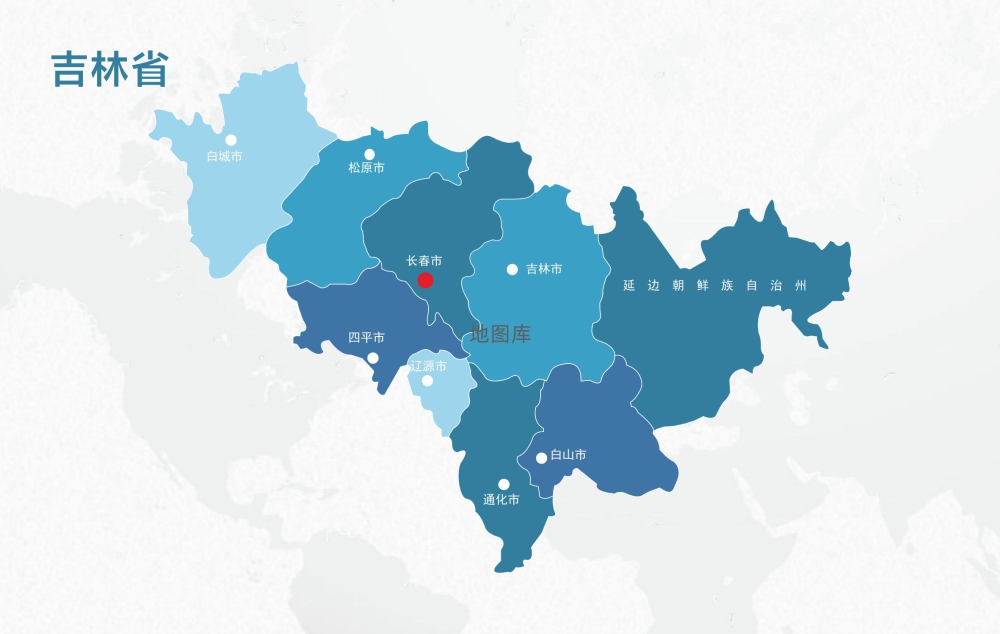 吉林地图轮廓矢量可编辑填色AI、CDR源文件模板_图1