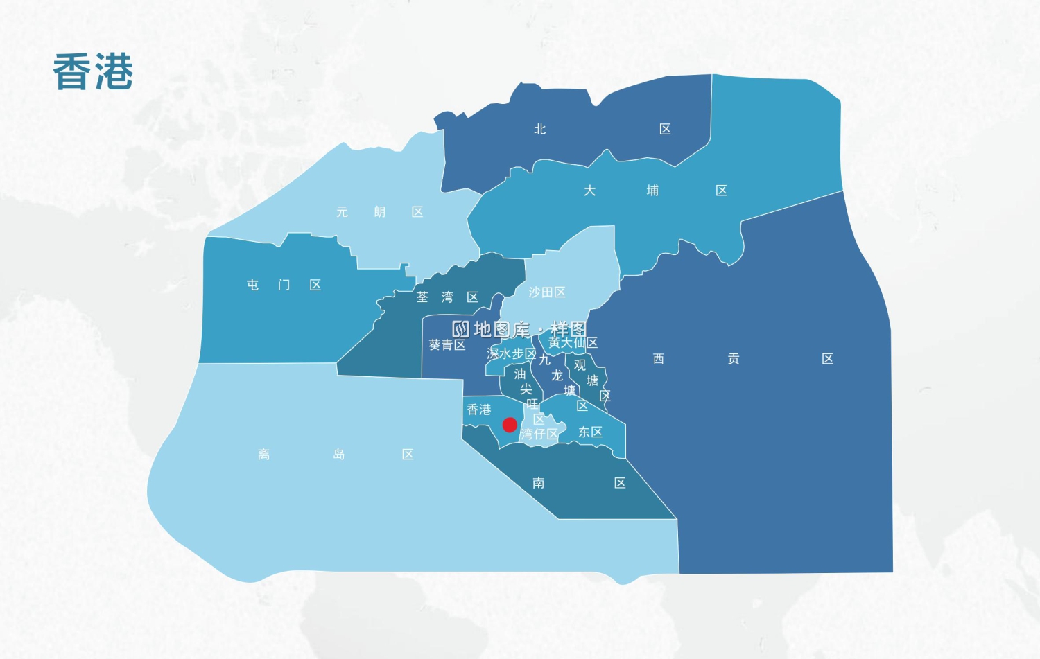 香港地图轮廓矢量可编辑填色AI、CDR源文件模板_图1