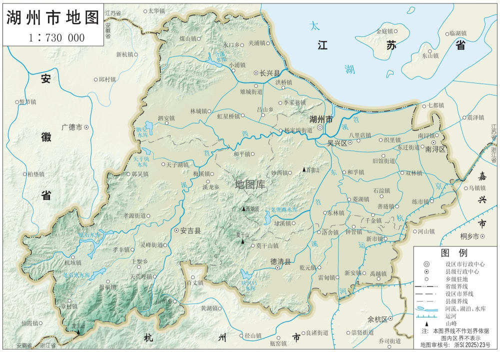 湖州地图_浙江湖州市地形图高清版大图_图1