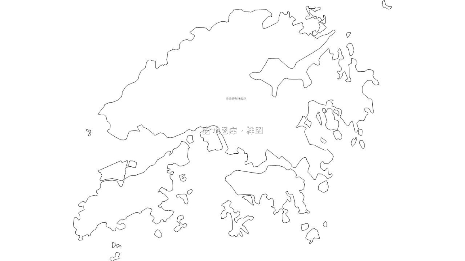 香港边界地图PPT、SVG矢量格式可编辑/可拆分/可涂色_图1
