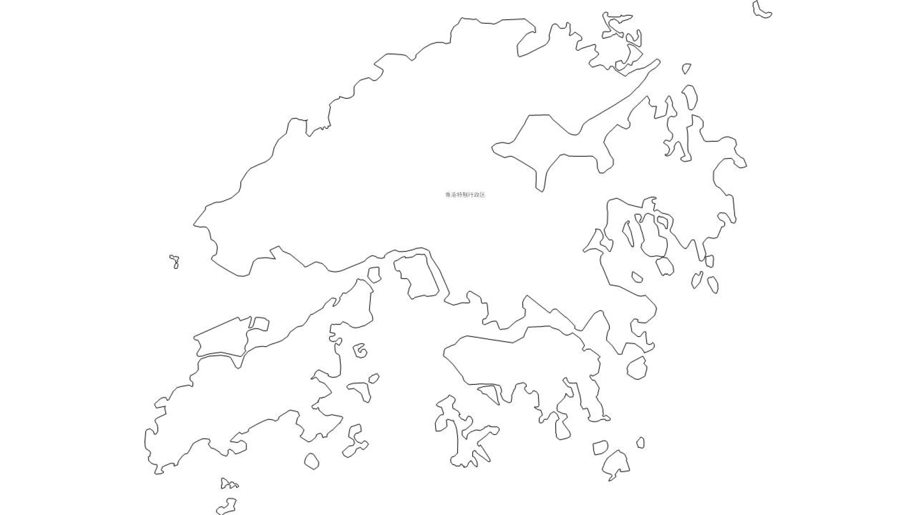 香港边界地图PPT、SVG矢量格式可编辑/可拆分/可涂色_图1