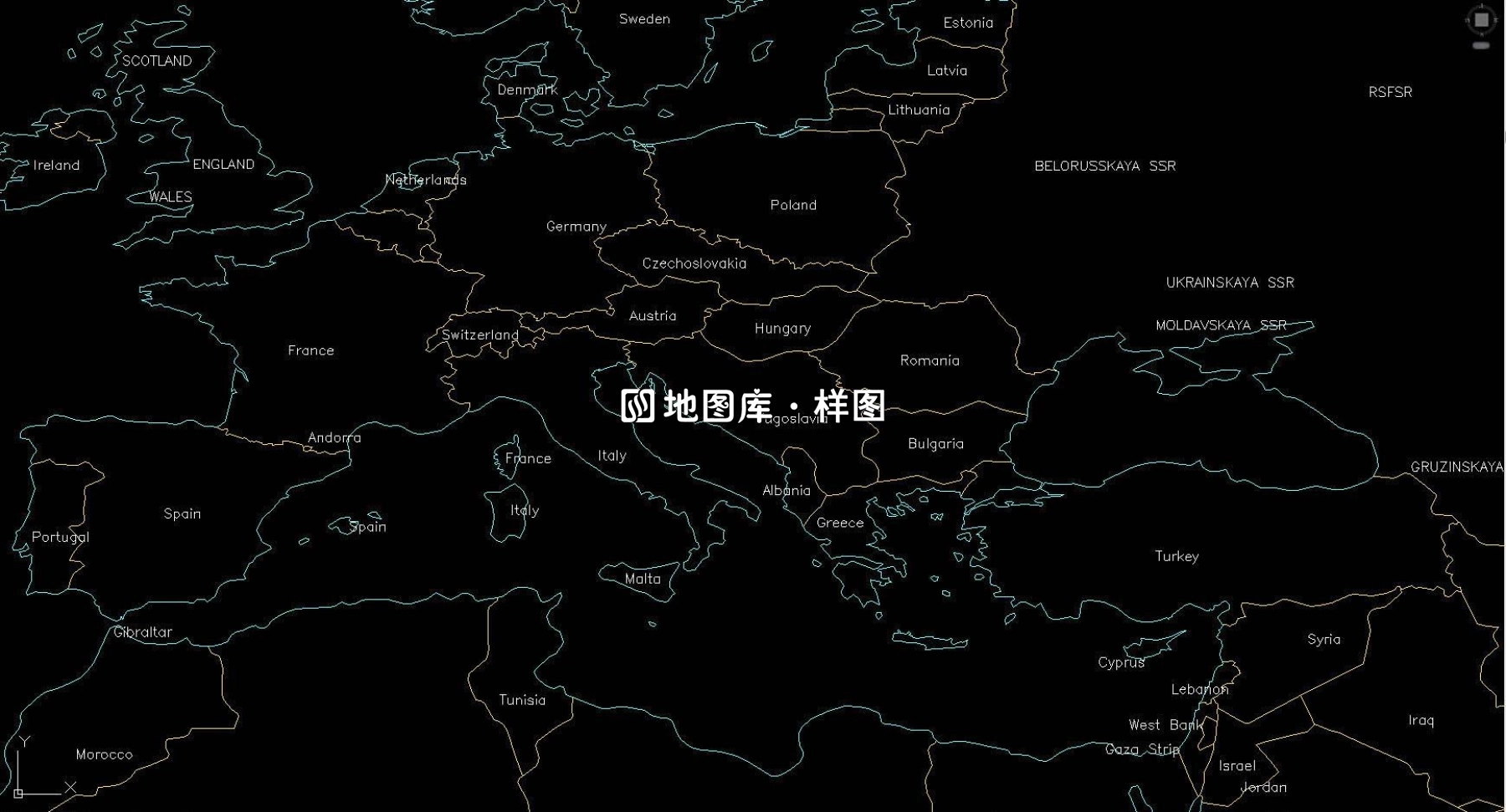 世界地图全区域CAD版完整版（中英文）_图6