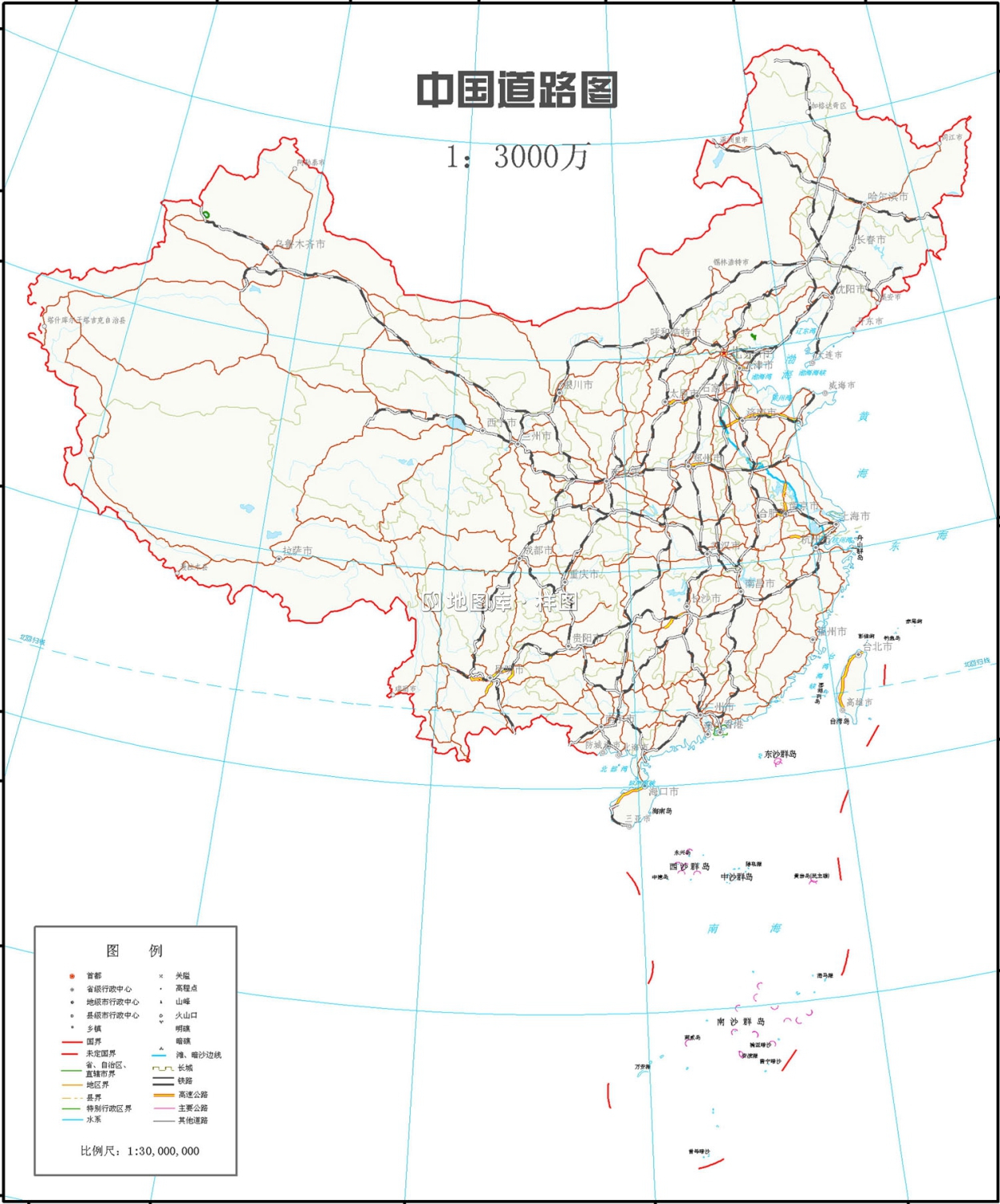 中国地图四种主题：交通图、地形图、水系图、行政划分图_图2