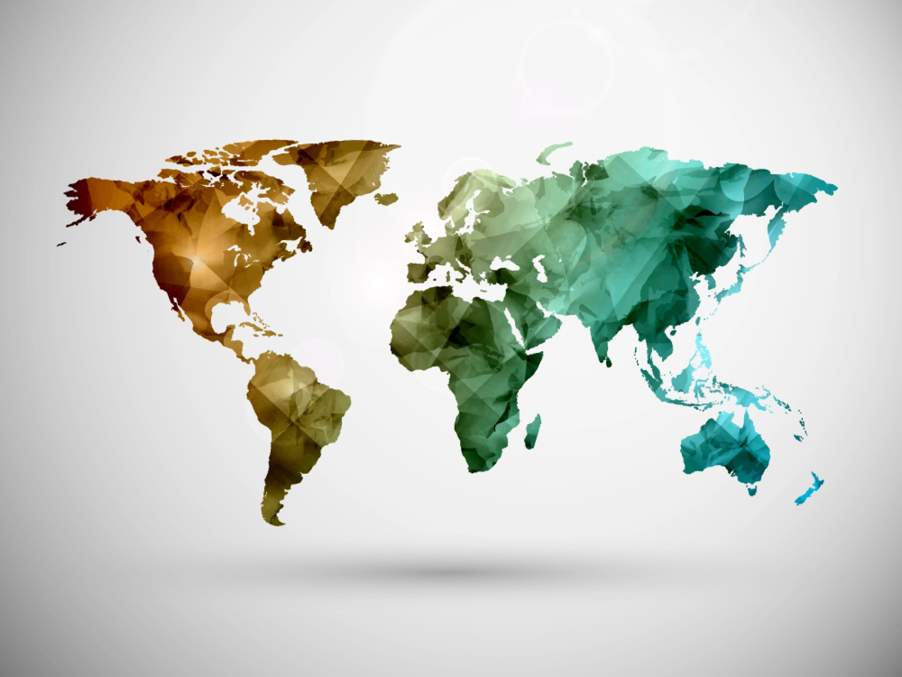七款世界矢量地图炫彩几何拼接可编辑_图3