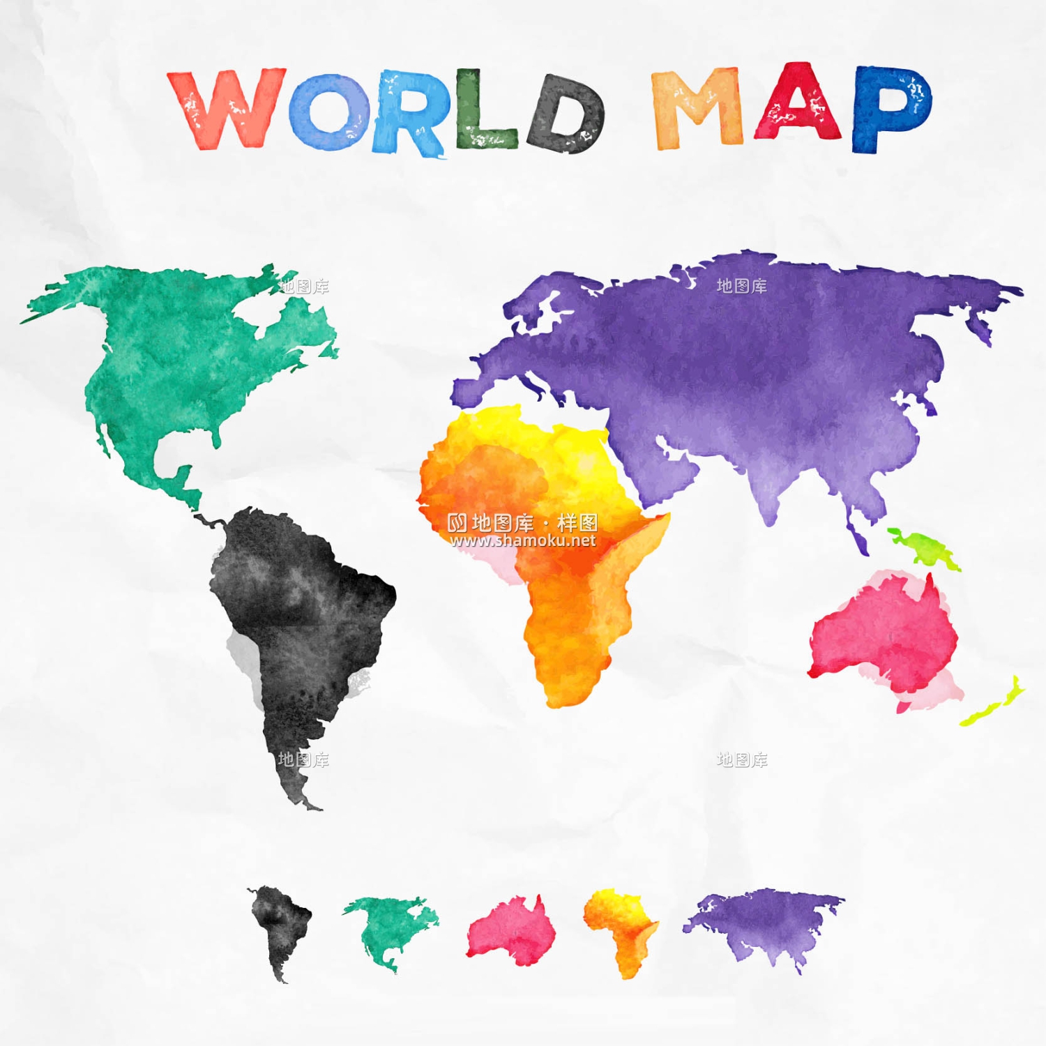 六种风格世界矢量地图概念地图示意地图_图5