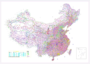 中国地图全区域（带地名路网水系）CAD版完整版