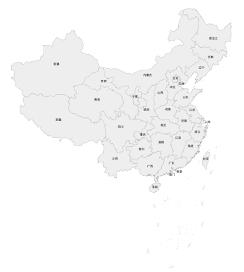 中国地图矢量可编辑填充ppt十段线精细边界灰色版