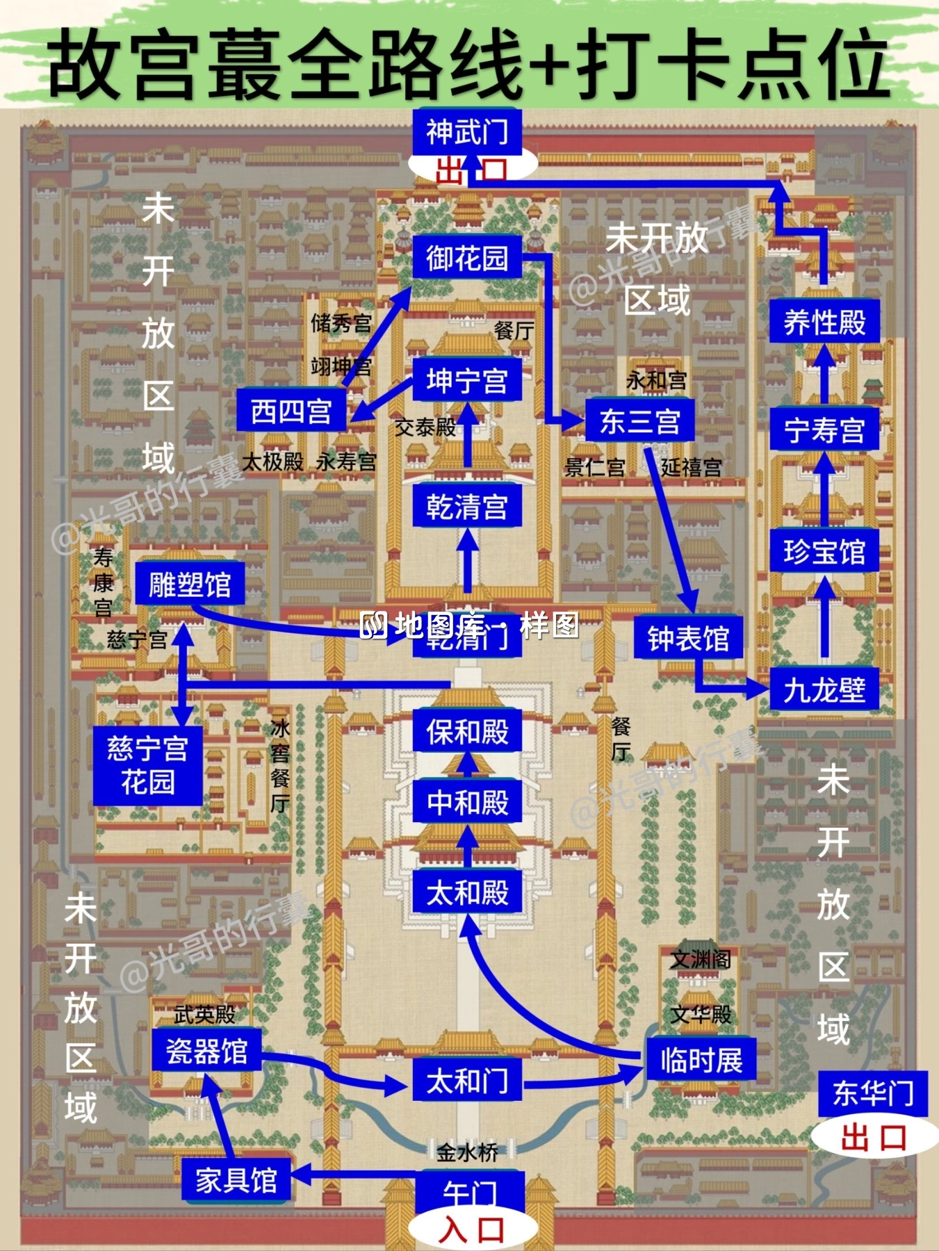 北京故宫游览地图-故宫建筑群平面图_图5