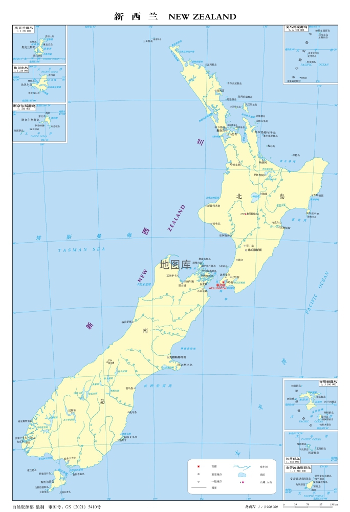 新西兰地图高清版大图_新西兰地图中文版全图_图1