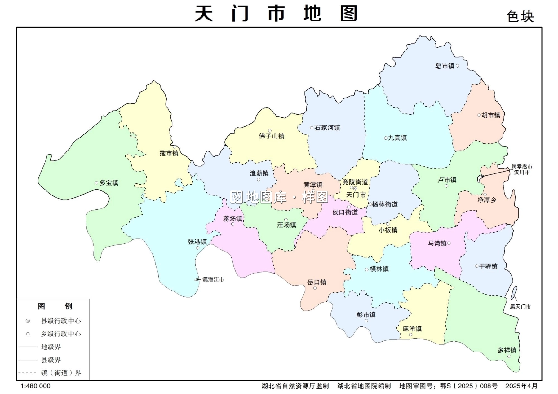 湖北天门市矢量地图最新电子版源文件下载_图3