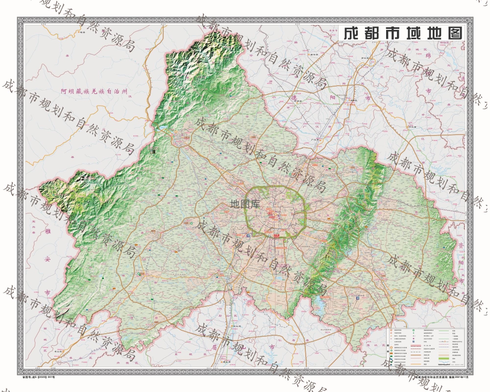 成都市城区挂图和成都市中心城区挂图_图2