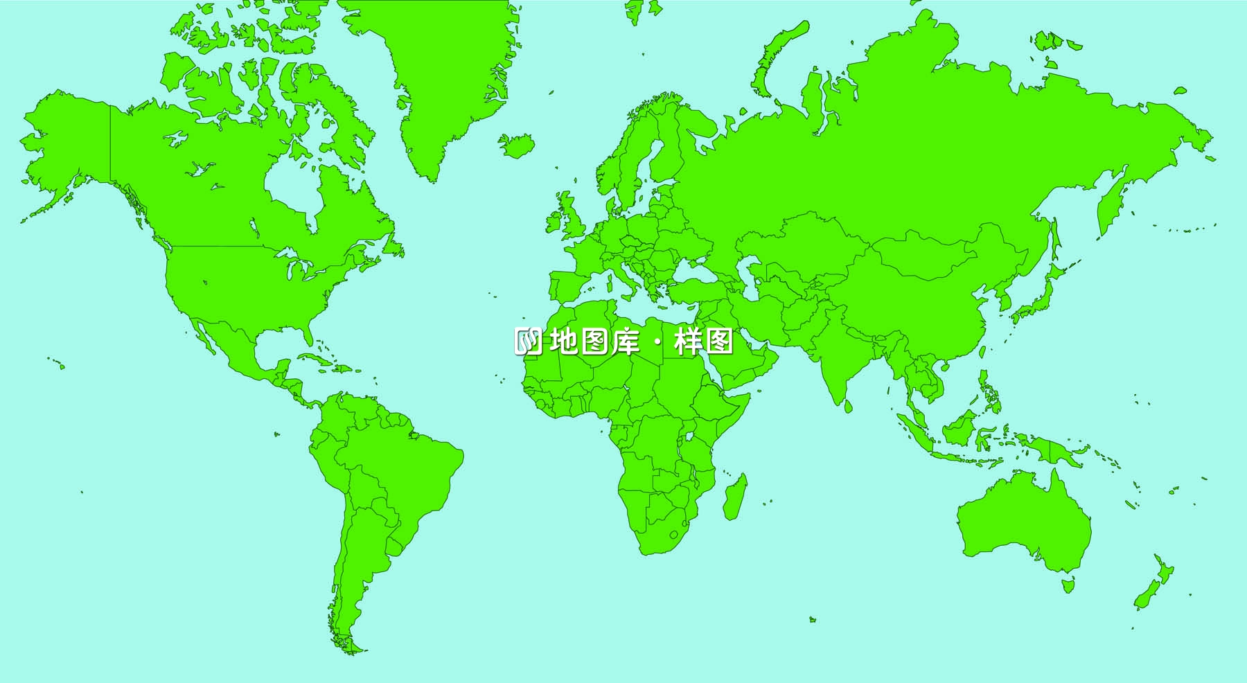 四款空白单色世界矢量地图_图4
