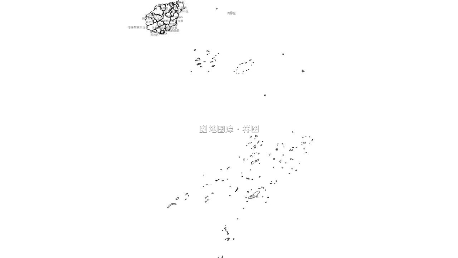 海南全省市县边界地图可编辑SVG、PPT矢量格式地图_图3