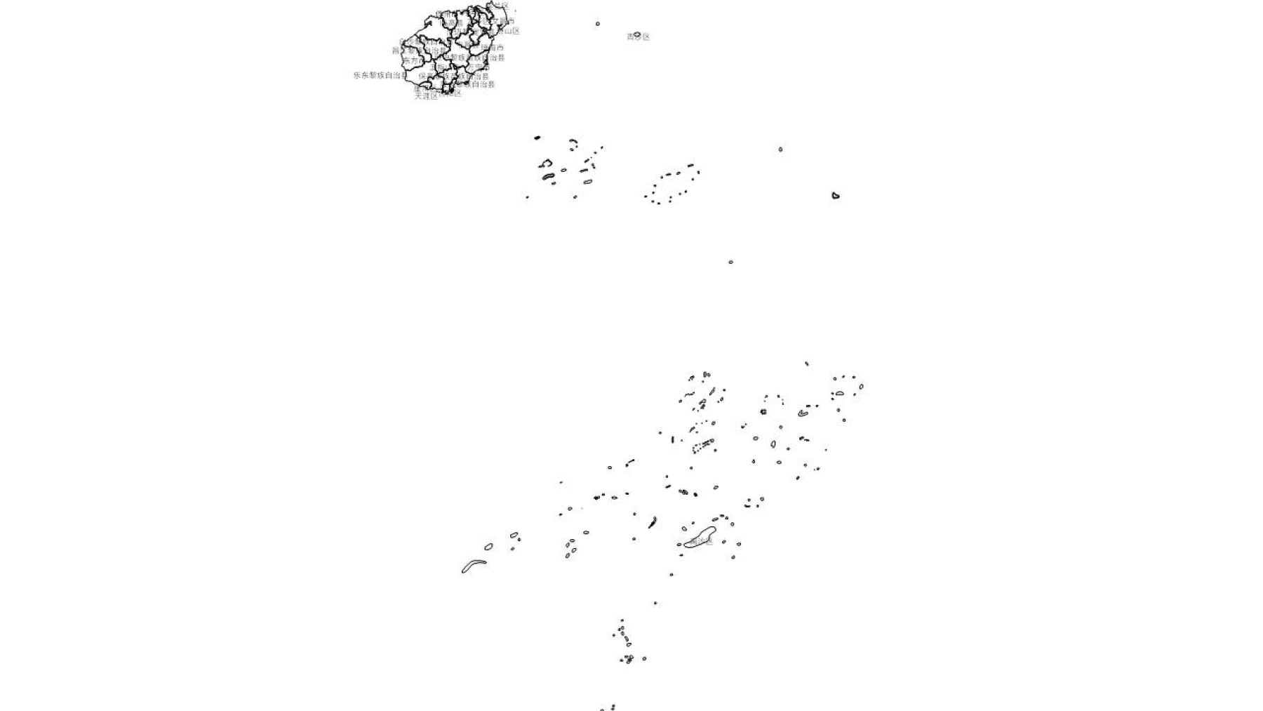 海南全省市县边界地图可编辑SVG、PPT矢量格式地图_图3