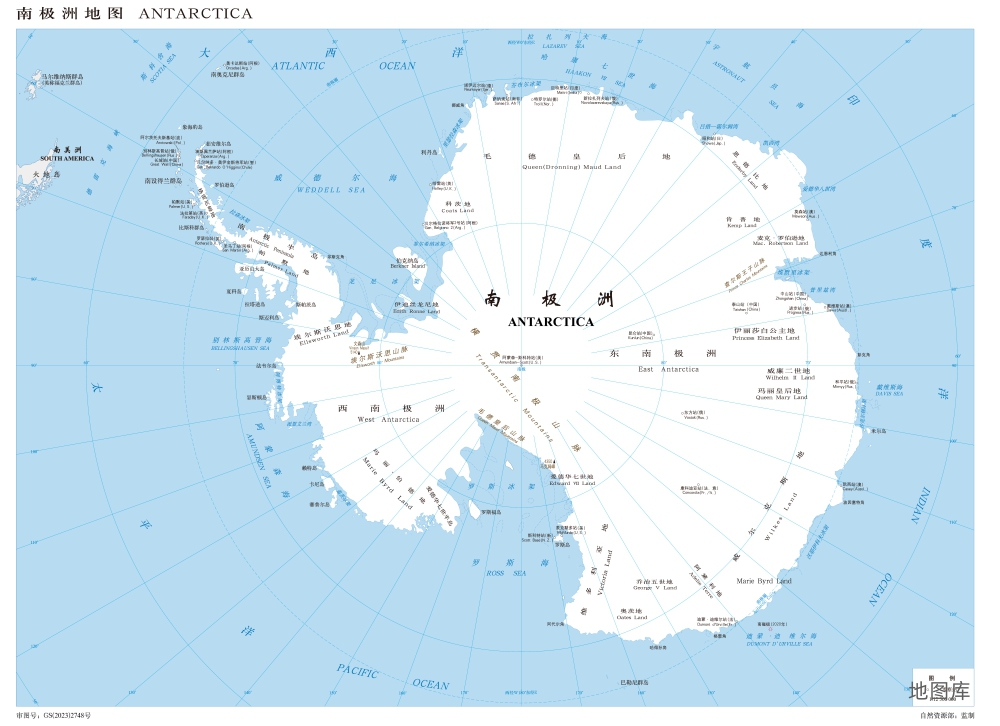 南极洲地图_南极洲地图高清版大图_白色版_图1