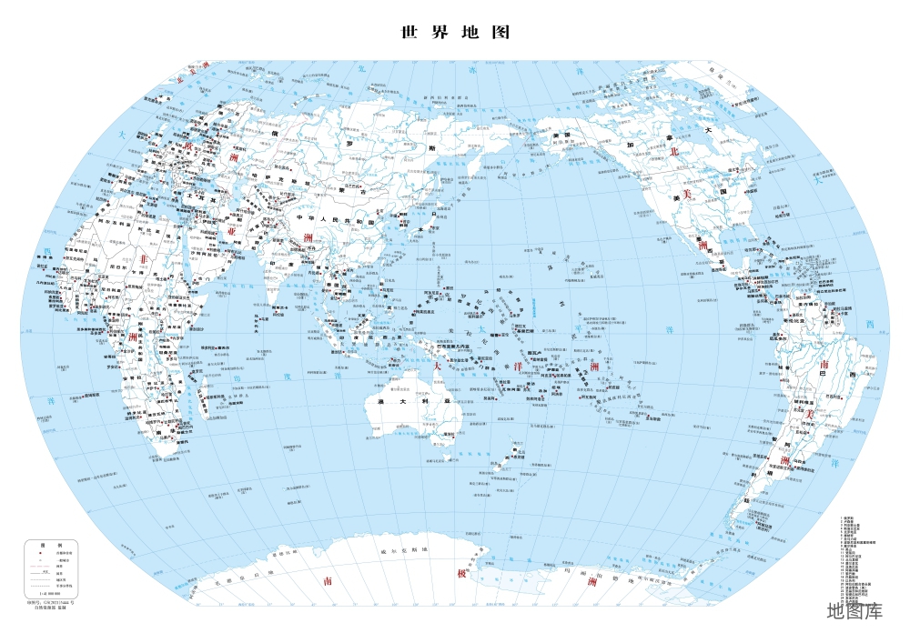 世界地图1：4100万对开基础要素版线划一_图1
