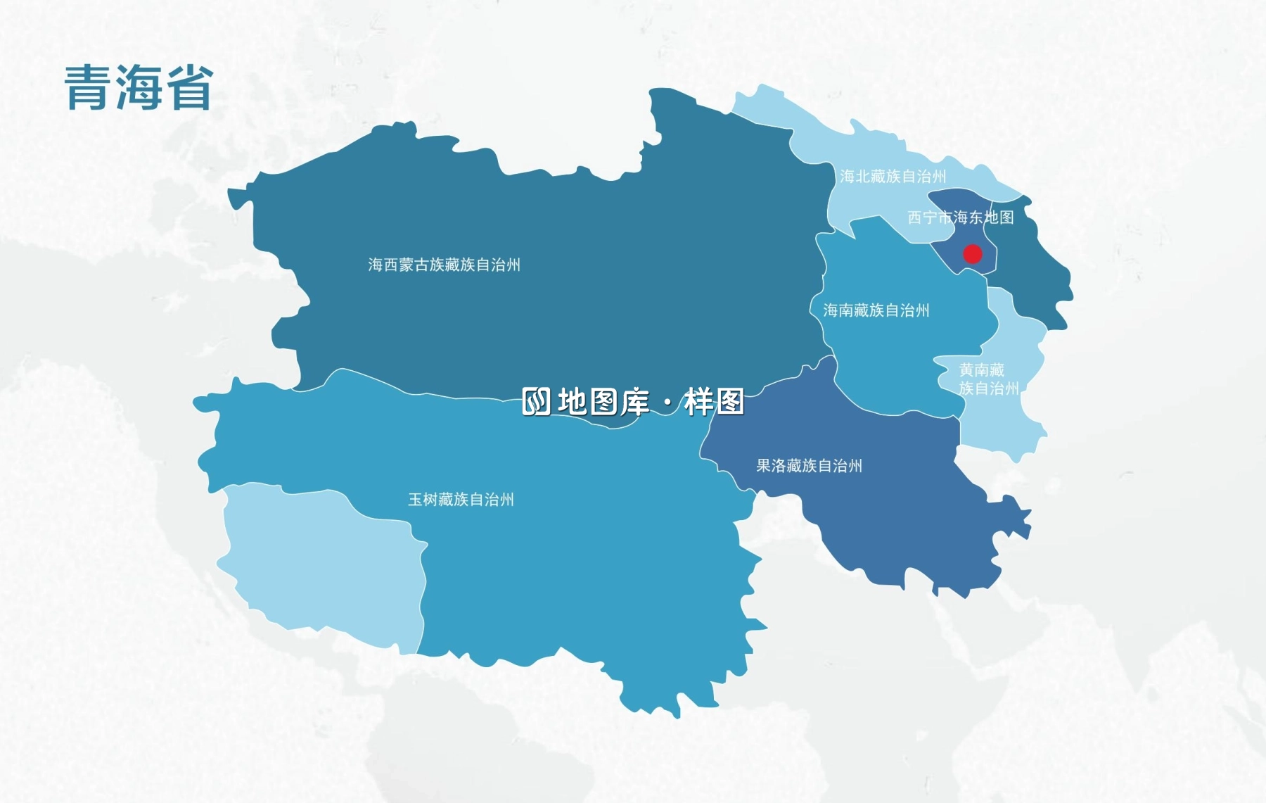 青海地图轮廓矢量可编辑填色AI、CDR源文件模板_图1