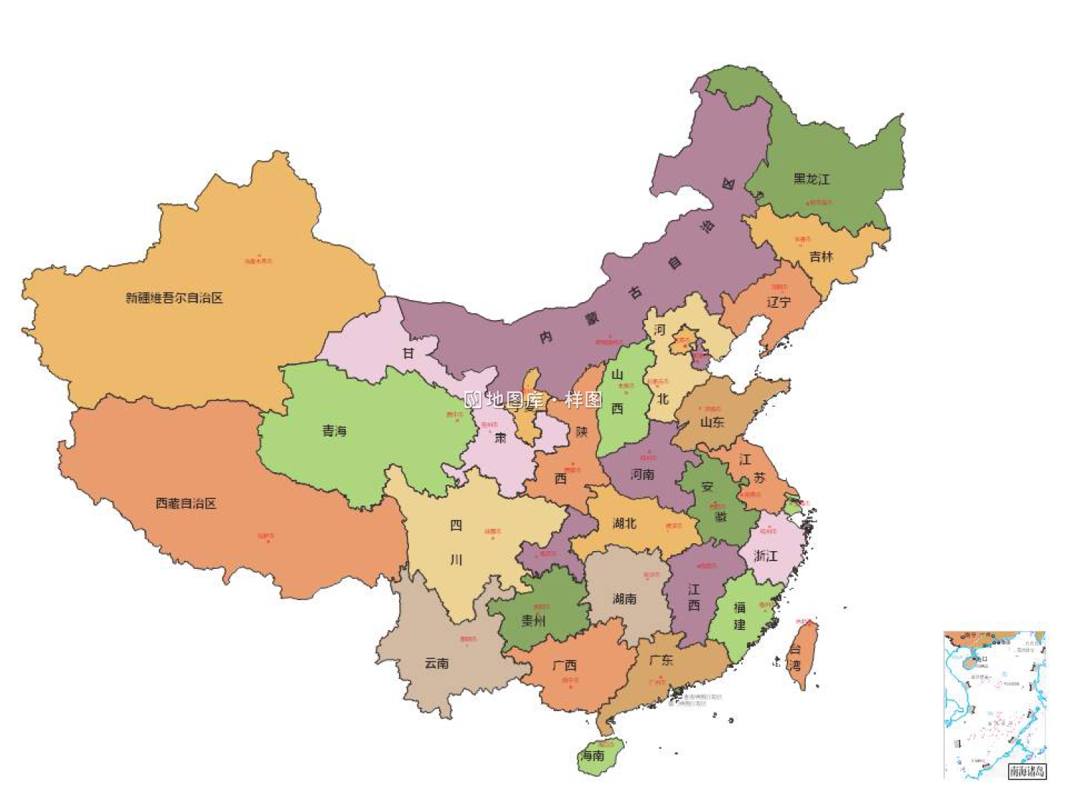 10款中国地图PPT格式（可编辑）_图1