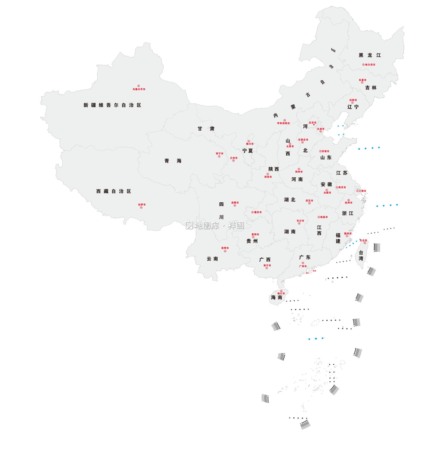 五款中国地图矢量源文件（无限放大、可编辑）_图4