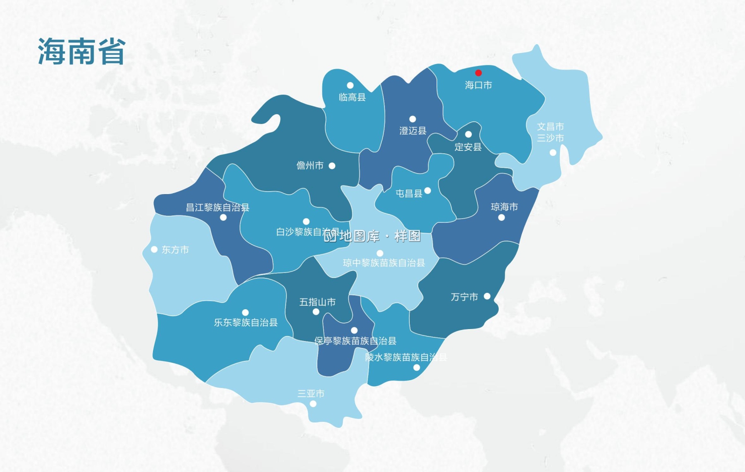 海南地图轮廓矢量可编辑填色AI、CDR源文件模板_图1