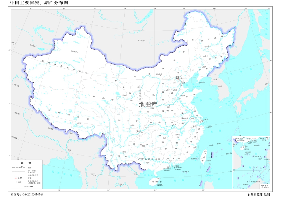 中国主要河流湖泊分布图_中国主要河流湖泊地图_图1