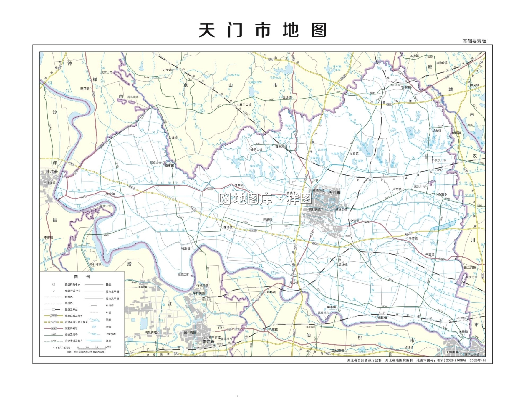 湖北天门市矢量地图最新电子版源文件下载_图1