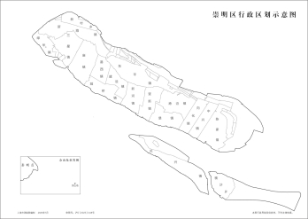上海崇明区行政区划示意地图