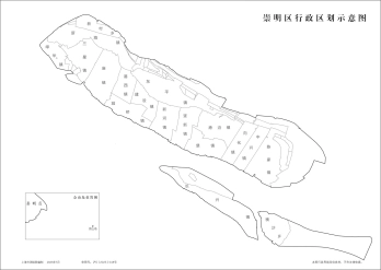 上海崇明区行政区划示意地图
