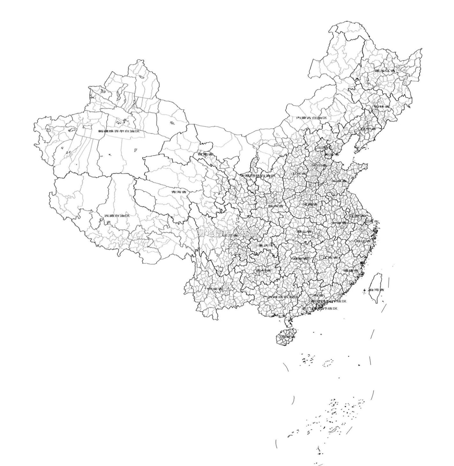 中国边界地图PPT、SVG格式边界地图全图高清版_图1