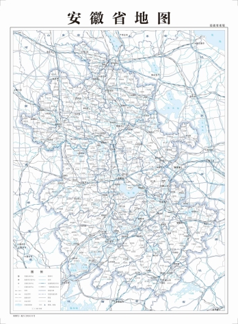 安徽地图行政区划图_带基本要素eps格式