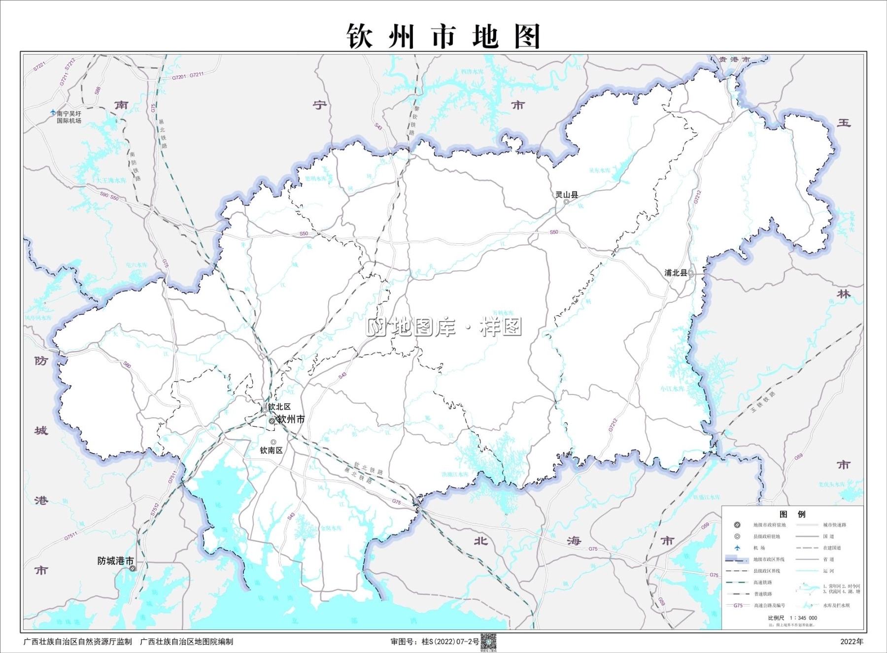 广西钦州市地图高清详细版大图_图2